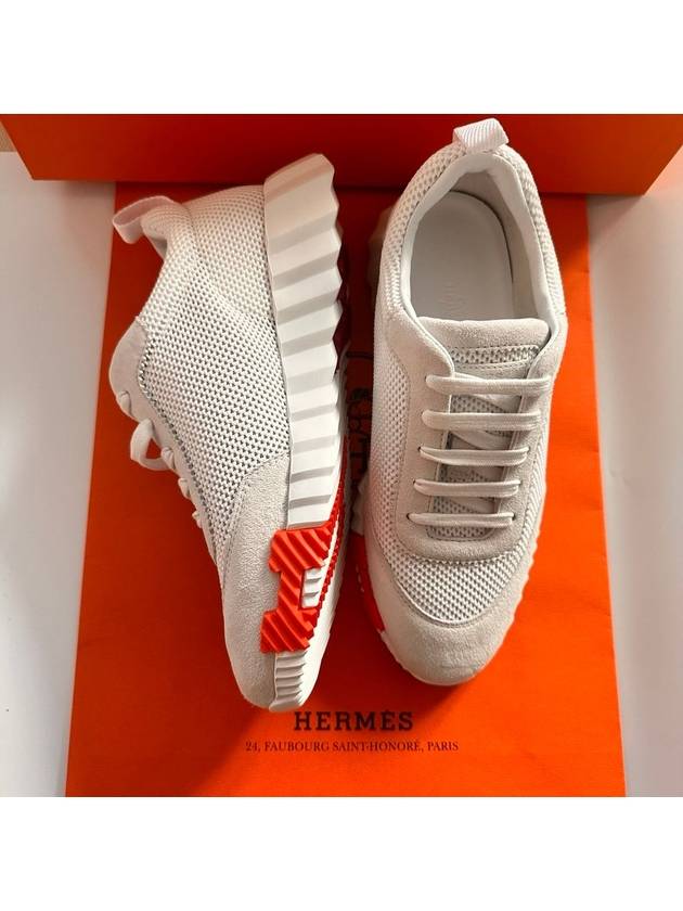 Bouncing Mesh Low Top Sneakers Blanc White - HERMES - BALAAN 3