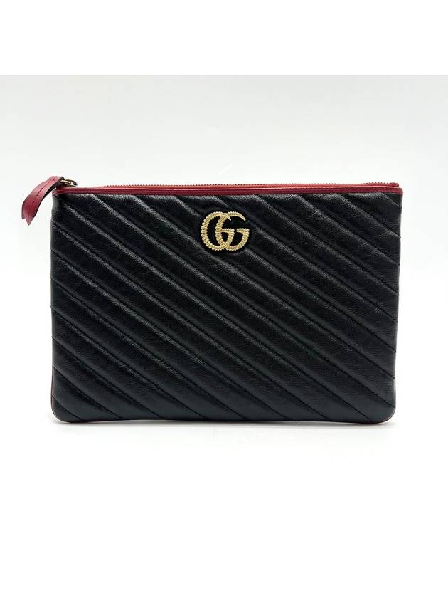 GG Marmont Diagonal Leather Clutch 573814 - GUCCI - BALAAN 2