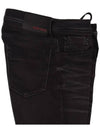 Slim fit washed button string black jeans JN102 - IKALOOOK - BALAAN 6