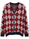 Navy Red Jacquard Wool Cardigan NS280 B - NEEDLES - BALAAN 2