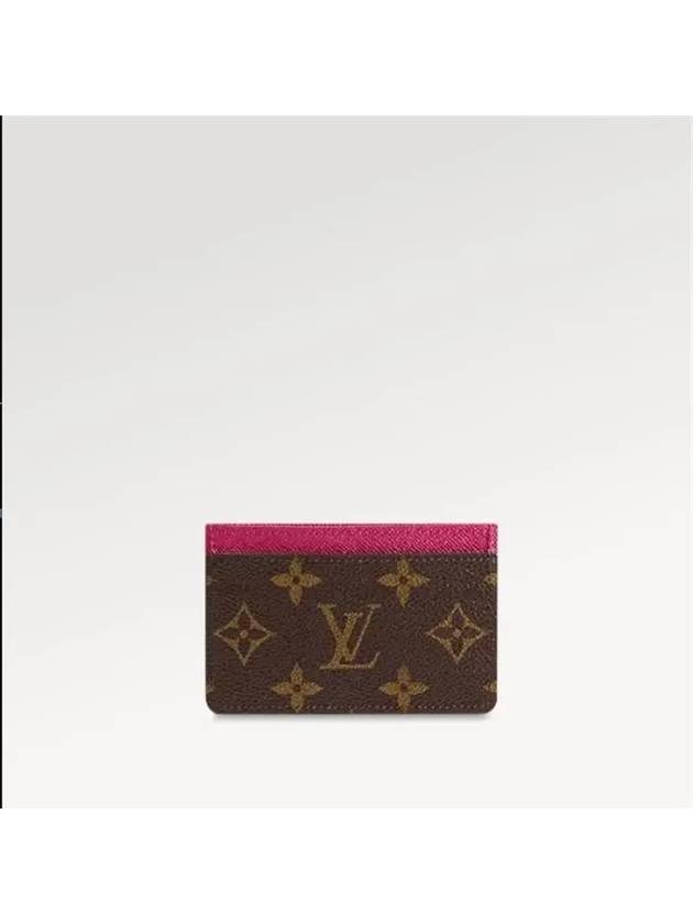 Monogram Card Wallet Brown Fuchsia - LOUIS VUITTON - BALAAN 7