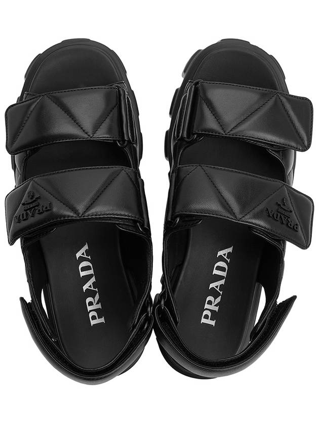 Logo Monolith Sandals Black - PRADA - BALAAN 3