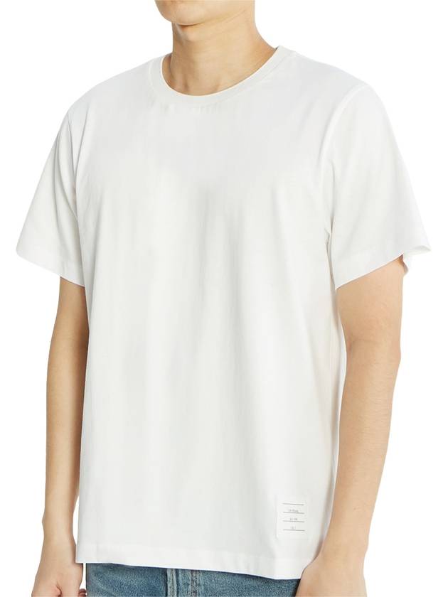 Men's Side Slit Relaxed Short Sleeve T-Shirt White - THOM BROWNE - BALAAN 3