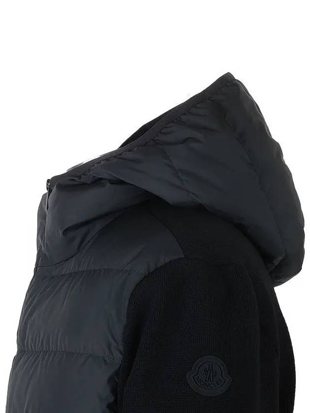 Cotton Padded Zip-Up Hoodie Black - MONCLER - BALAAN 6