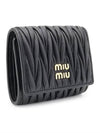 Matelasse Logo Nappa Leather Half Wallet Black - MIU MIU - BALAAN 4