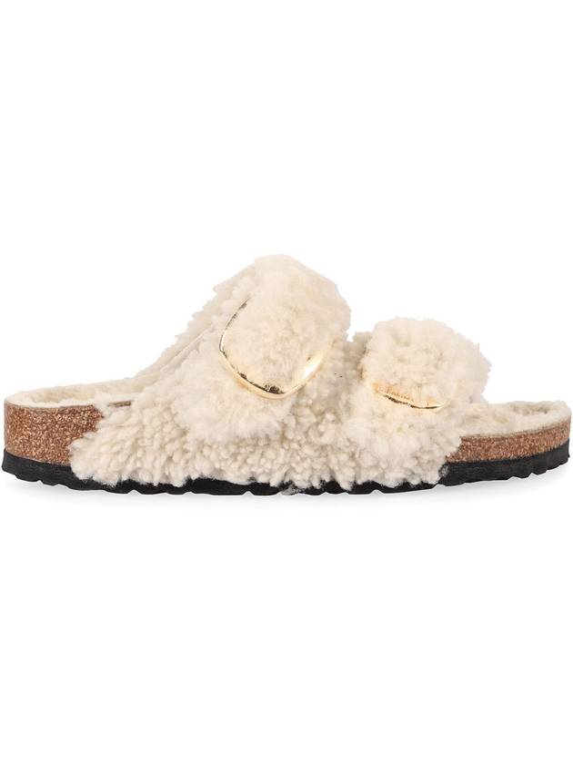 Arizona Big Buckle Shearling Slippers Teddy Eggshell - BIRKENSTOCK - BALAAN 3