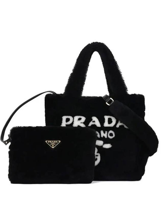 Shearing Tote Bag Black White - PRADA - BALAAN 2