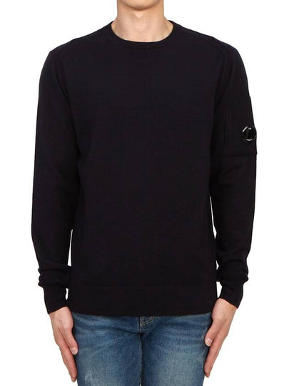 Lens Wappen Wool Knit Top Navy - CP COMPANY - BALAAN 2