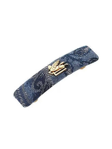 WF6B0003AD256 S9883 Floral Paisley Jacquard Denim Hairpin Women Hair Clip 1140014 - ETRO - BALAAN 1