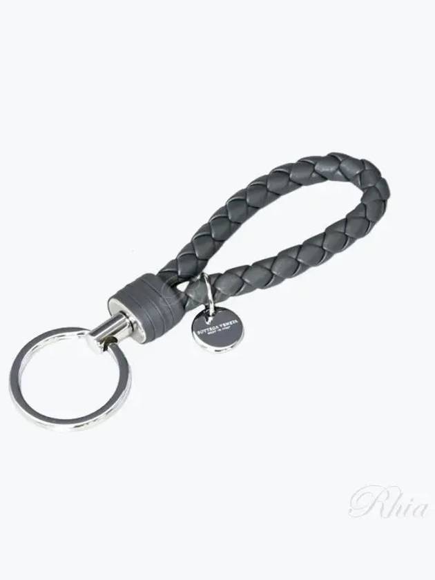 Intrecciato Leather Key Holder Grey - BOTTEGA VENETA - BALAAN 2