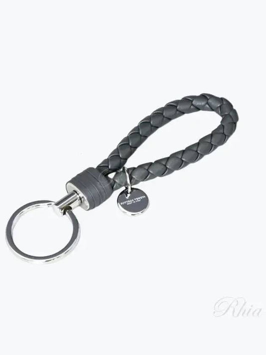 Intrecciato Leather Key Holder Grey - BOTTEGA VENETA - BALAAN 2