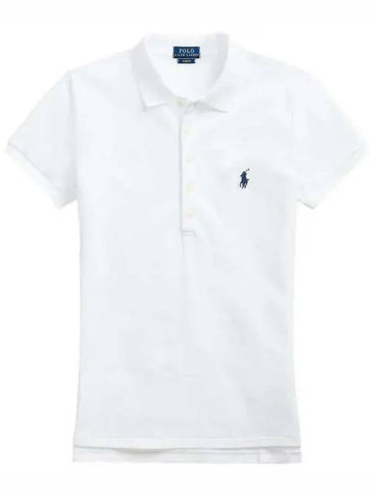 Women's Julie Embroidered Logo Short Sleeve Polo Shirt White - POLO RALPH LAUREN - BALAAN 2