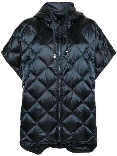 Treman Zip-Up Padded Cape Navy - MAX MARA - BALAAN 1