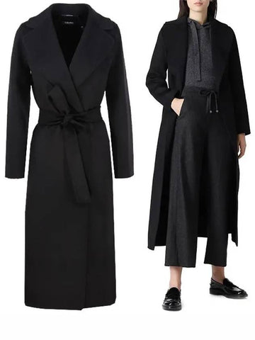 2429016043600 013 POLDO black long coat - MAX MARA - BALAAN 1