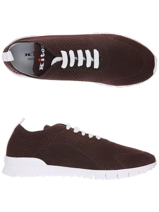 Knit Low Top Sneakers Dark Brown - KITON - BALAAN 2