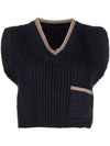 Women's Le Haut Pipa Chunky Knit Vest Navy - JACQUEMUS - BALAAN 1