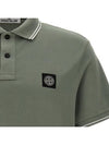 Logo Patch Short Sleeve Polo Shirt Sage Green - STONE ISLAND - BALAAN 4