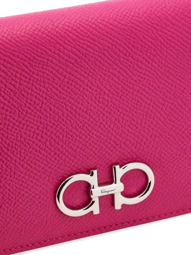 Gancini Compact Half Wallet Cherise Pink - SALVATORE FERRAGAMO - BALAAN 6