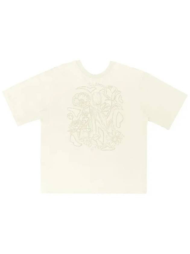 Garden emboss short sleeve t shirt ivory - TIBAEG - BALAAN 2