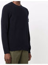 Waffen Patch Round Neck Wool Knit Top Navy - STONE ISLAND - BALAAN 3