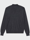 Cashmere Layered Mock Neck Cardigan Knit Top Dark Grey - NOIRER - BALAAN 5