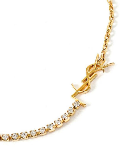 M Cassandra Rhinestone Opium Gold Charm Chain Bracelet - SAINT LAURENT - BALAAN 2