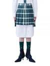 Women's Tartan Twill Mini Pleated Skirt Green - THOM BROWNE - BALAAN 2