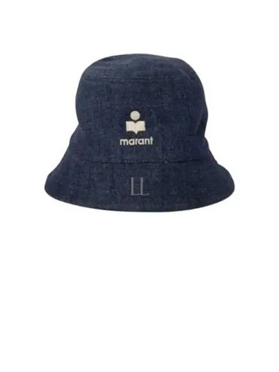 Haley Embroidered Logo Bucket Hat Blue - ISABEL MARANT - BALAAN 2