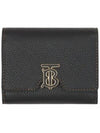 Monogram Motif Grainy Leather Folding Wallet Black - BURBERRY - BALAAN 2