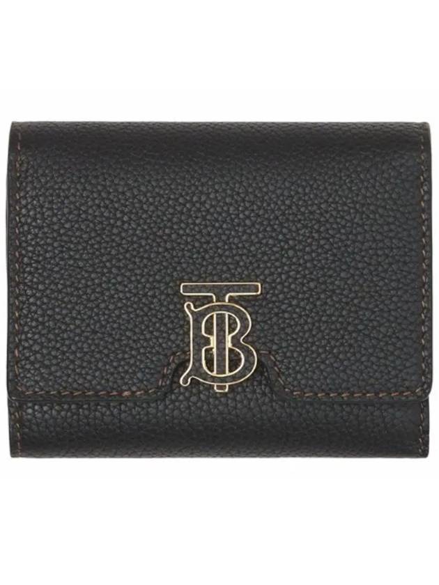 Monogram Motif Grainy Leather Folding Wallet Black - BURBERRY - BALAAN 2