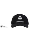 Isabel Marant Women's Tyrone Logo Cap Black Ecru CQ001XFB A3C05A BKEC - ISABEL MARANT ETOILE - BALAAN 2