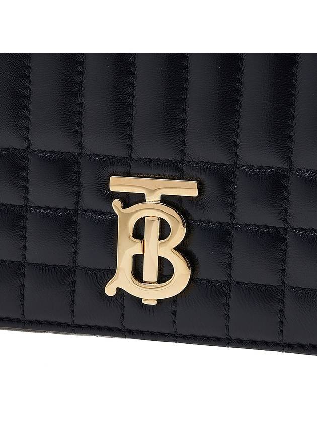 Women's Detachable Strap Quilted Leather Lola Cross Bag Black Light Gold - BURBERRY - BALAAN 8