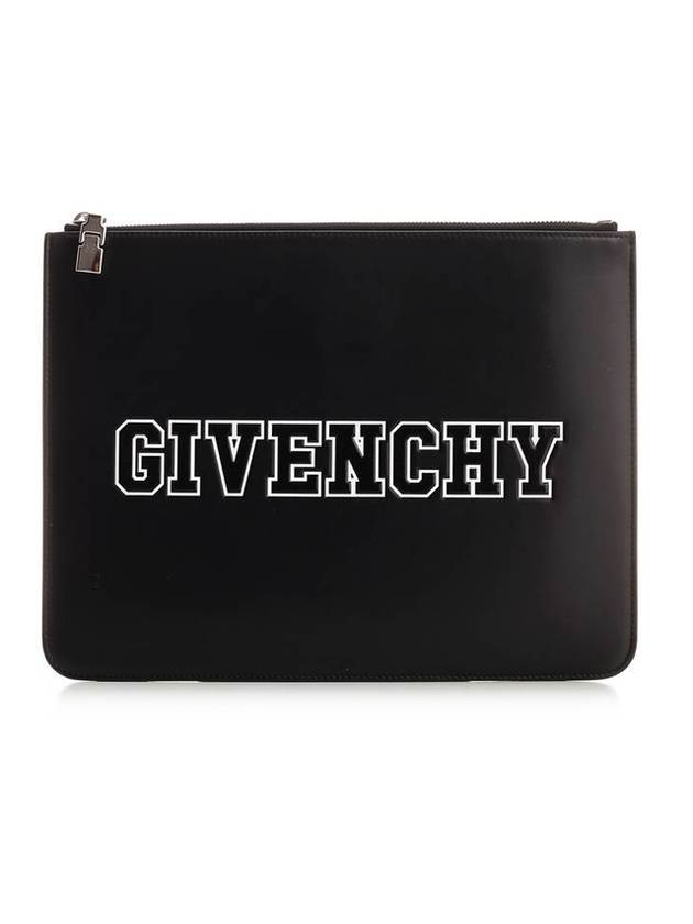 Logo Zipper Clutch Bag Black - GIVENCHY - BALAAN 1