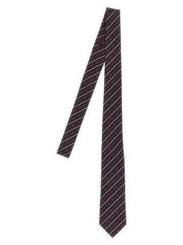 Round Interlocking G Rope Silk Tie Navy Blue - GUCCI - BALAAN 1