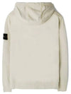 Cotton Fleece Garment Dyed Zip Up Hoodie Cream - STONE ISLAND - BALAAN 3