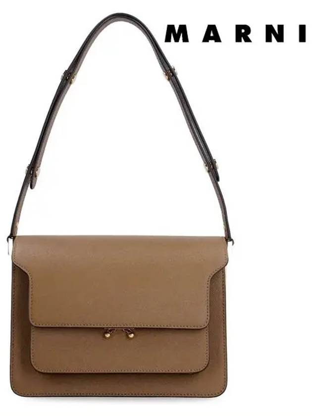 Saffiano Trunk Medium Shoulder Bag Brown - MARNI - BALAAN 7