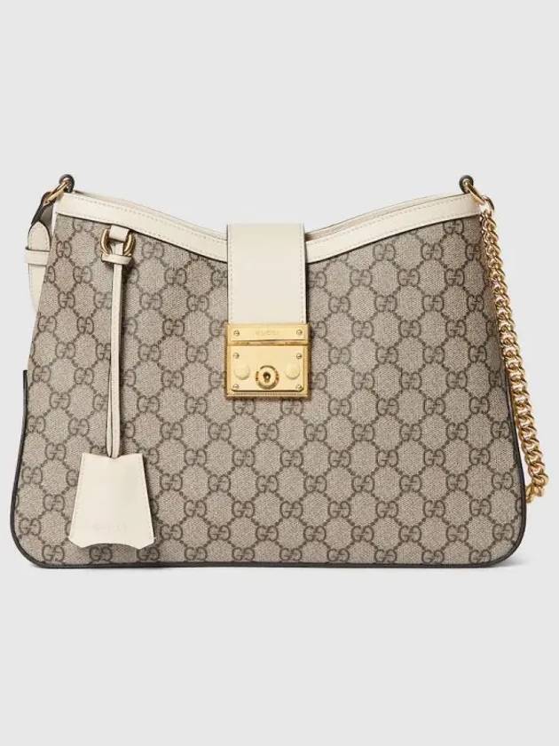 Padlock GG Supreme Medium Shoulder Bag Beige Ebony - GUCCI - BALAAN 2