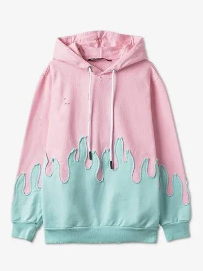 Layered Flames Hoodie Pink Blue - PALM ANGELS - BALAAN 2