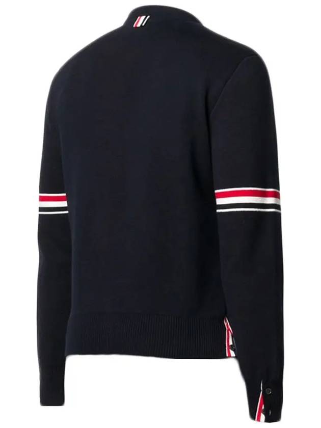 Men's Milan Stitch Armband Crew Neck Knit Top Navy - THOM BROWNE - BALAAN 5