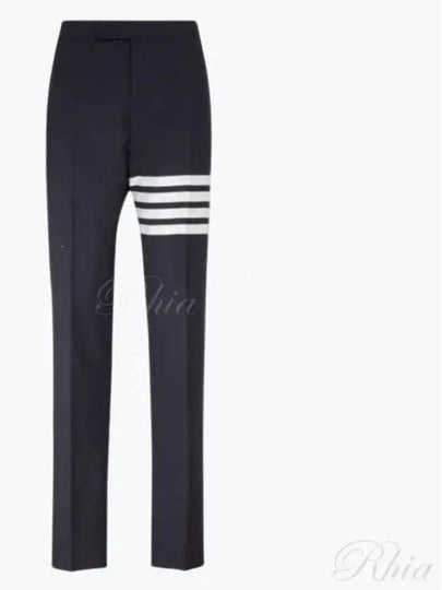 Diagonal Plain Weave Classic Wool Slacks Navy - THOM BROWNE - BALAAN 2