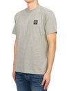 Slimfit Cotton Jersey Short Sleeve T-shirt Light Grey - STONE ISLAND - BALAAN 3