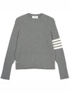 Baby Cable Cotton 4 Bar Crew Neck Knit Top Grey - THOM BROWNE - BALAAN 2