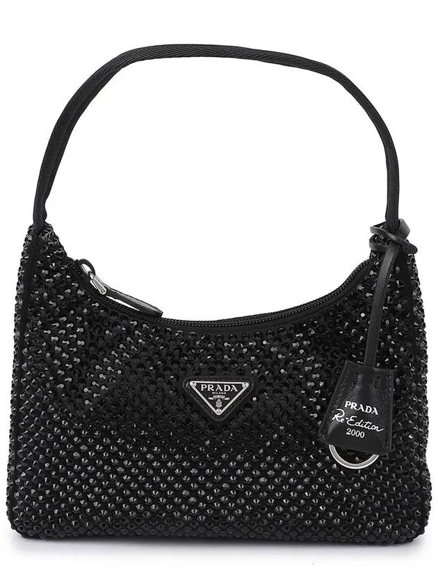 Crystal-embellished satin mini bag - PRADA - BALAAN 9