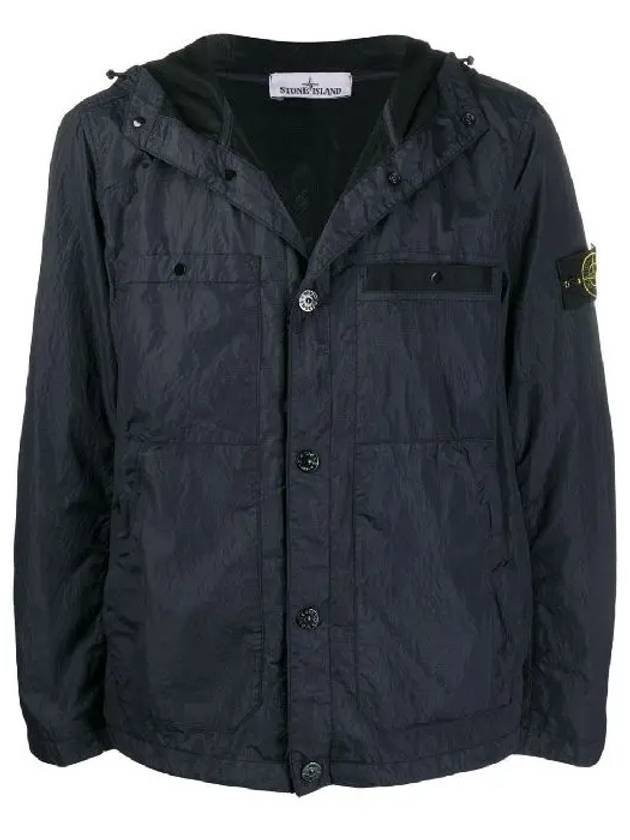 Wappen Patch Seersucker TC Hooded Jacket Navy - STONE ISLAND - BALAAN 3