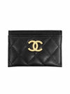 CC Logo Pop Inside Gold Caviar Card Wallet Black - CHANEL - BALAAN 2