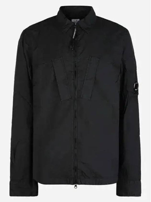 Tylon L Zipper Long Sleeve Shirt Black - CP COMPANY - BALAAN 2