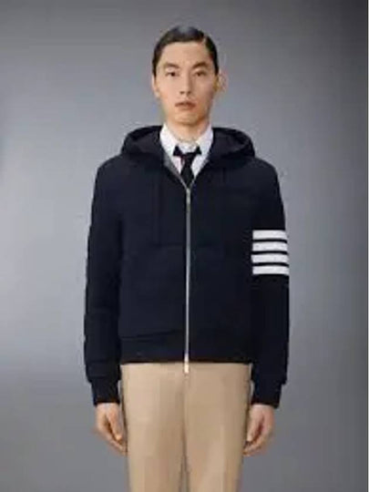 Hooded Virgin Wool Padded Navy - THOM BROWNE - BALAAN 2