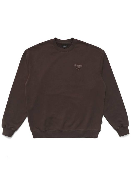 Health SeekersGolfers Crew Neck Sweatshirt BROWN M3313LFS03BRN - MALBON GOLF - BALAAN 2