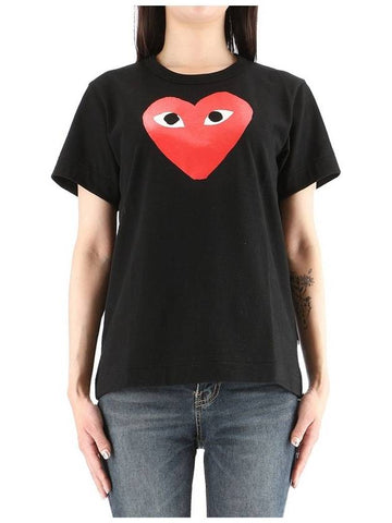 P1T111 BLACK Women s Heart Short Sleeve T Shirt - COMME DES GARCONS - BALAAN 1