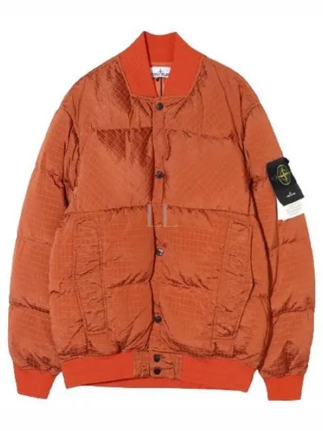 Macro Ripstop Nylon Metal Down Jacket Orange - STONE ISLAND - BALAAN 2